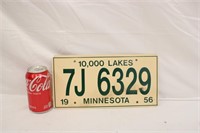 1956 Cardboard Minnesota License Plate