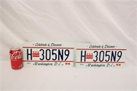 Two 1996 Washington D.C License Plates,Unused