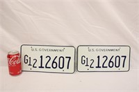 2 U.S Government License Plates, Unused  #1