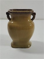 Vintage  Glazed Pottery  Double Handled Vase