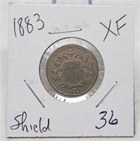 1883 Shield Nickel XF