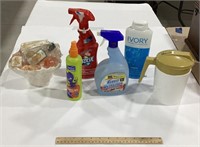 Misc lot w/ pitcher, cleaner & detangling spray,
