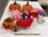 Crochet decor w/ pumpkins