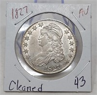 1827 Half Dollar AU-Cleaned