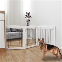 Foldable Dog Gate Extra Wide Wooden 60W x 24'H