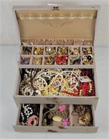 Jewelry Box Filled W/ Costume Jewelry
