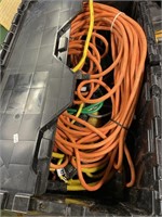 Large Bin Of Extension Cords & Power Strips
