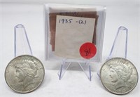 (2) 1935 Silver Dollars Unc.