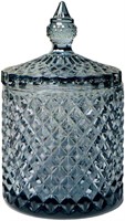 Crystal Glass Candy Jar with Lid  5x5x3in