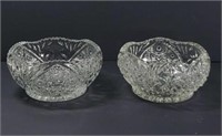 Vintage  Pressed Glass Swirl Edge Serving Bowls