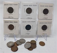 9 Indian Head Cents; Misc. U.S.