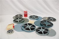 Vintage 3 Reels Color Movie Film & 7 Cans & Reels