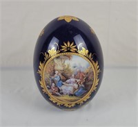 Gold Limoges Large Painted Egg