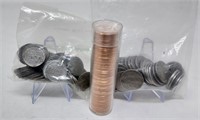 40 V-Nickels; 111 Steel Cents; Roll of ’68-S