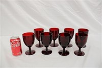 8 Red Ruby Footed Tumblers