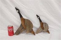 Pair of Wood Cut Out Canadian Geese Plaques