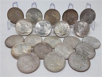 21 Mixed Date/Condition Peace Dollars