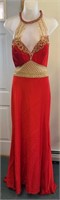 Red/ Gold Clarissa Dress style 6929 Sz 16