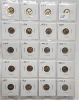 20 Mercury Dimes (1916-1936 D, All Better Grades)