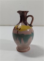 Vintage Drip Glazed Pitcher with Cork and Sand