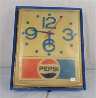 Vintage Pepsi Cola Advertising Clock/ Works