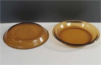 Vintage Amber Pie Plates