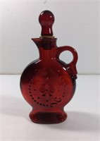 Vintage Wheaton Ruby Red Glass Decanter Bottle