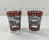 Vintage Coca-Cola Stained Glass Glasses