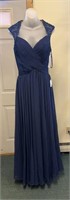Navy Blue Ed Young Dress Style# 7602 Sz Sm