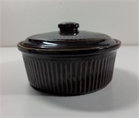 Vintage Hall USA Pottery Brown Glazed Lidded