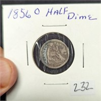 1856 O Seated Liberty half Dime