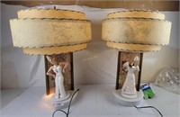 Pair Of Mid Century Spinning Figure Lamps