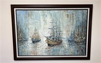 R Danford Nautical Oil Painting
