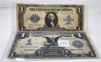 1899, 1923 Dollar Silver Certificates VG