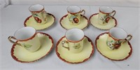 6 Teacups & Saucers Set