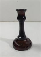 Vintage Black Amethyst Glass Candle Holder