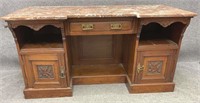 Antique Art Nouveau Marble Top Desk