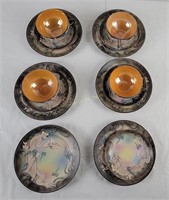 Vintage Hand painted Dragonware Teacups & Plates