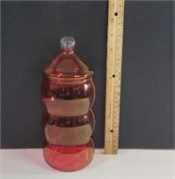 Ruby Flash Glass Jar with Lid
