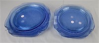 Large Blue Lace Glass Plates