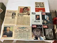 Life Mags JFK/MLK/Famous Newspaper Headlines