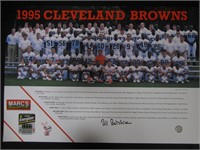 BILL BELICHICK SIGNED 1995 BROWNS POSTER COA