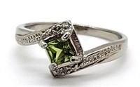 Sterling Silver Peridot Ring, size 7