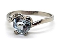 Sterling Silver Baby Swiss Blue Topaz Ring