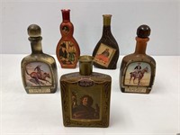 Five Vintage Jim Beam Decanters