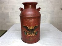 Vintage Milk Can Patriotic Eagle Decor