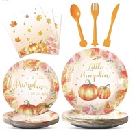 Fall Pumpkin Plate and Napkin Set