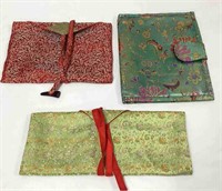 Three Hand-Crafted Silk Clutches