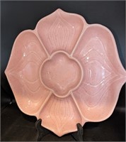 Vintage California Pink Pottery Divided Dish