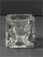 Ice Cube Glass Candle Holder